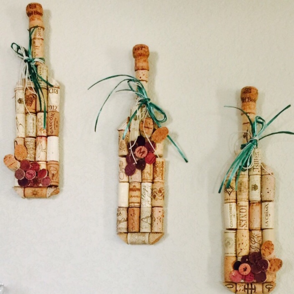 Set of 3 Wine Cork Bottle Decor